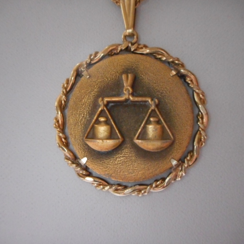 Elegant Gold Libra Pendant Necklace